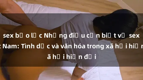 sex bạo lực Những điều cần biết về sex Việt Nam: Tình dục và văn hóa trong xã hội hiện đại